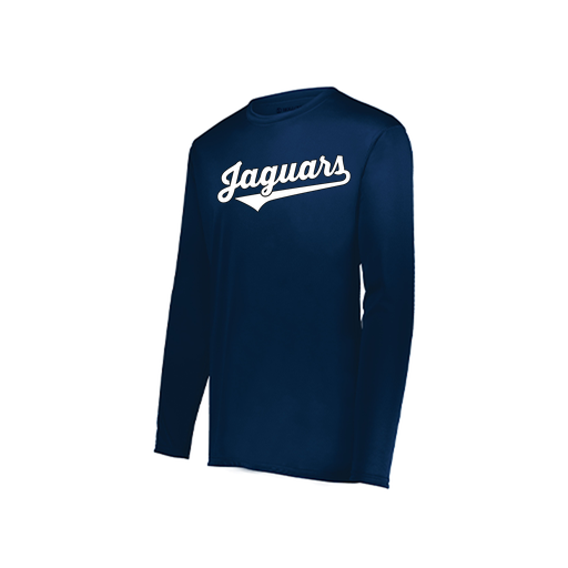 [222823.065.S-LOGO1] Youth LS Smooth Sport Shirt (Youth S, Navy, Logo 1)