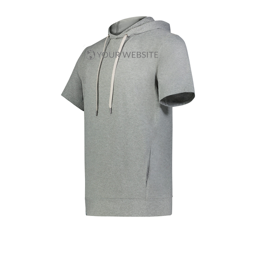 [222605-SIL-YS-LOGO3] YOUTH VENTURA SOFT KNIT SHORT SLEEVE HOODIE (Youth S, Silver, Logo 3)