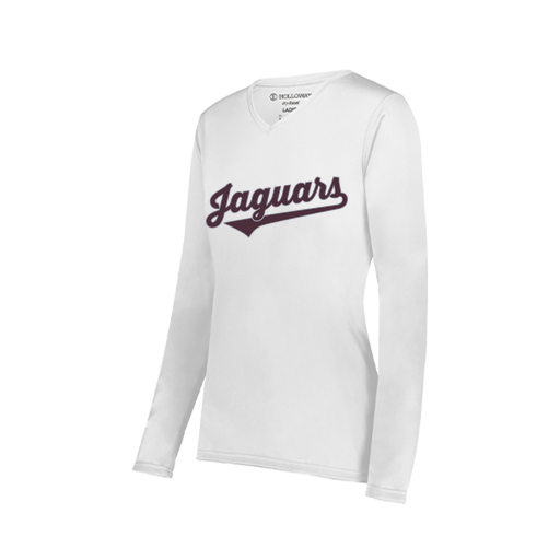 [222824.005.S-LOGO2] Ladies LS Smooth Sport Shirt (Female Adult S, White, Logo 2)