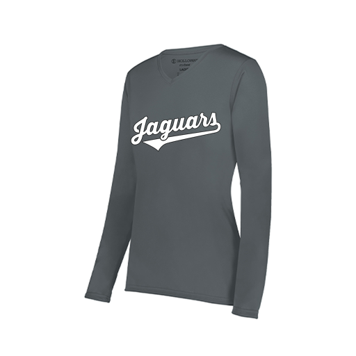 [222824.059.S-LOGO1] Ladies LS Smooth Sport Shirt (Female Adult S, Gray, Logo 1)