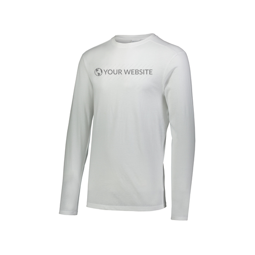 [FTLCUBWH-AXS-LOGO3] Decker Men's Tri-Blend T-Shirt - Long Sleeve (Adult XS, White, Logo 3)