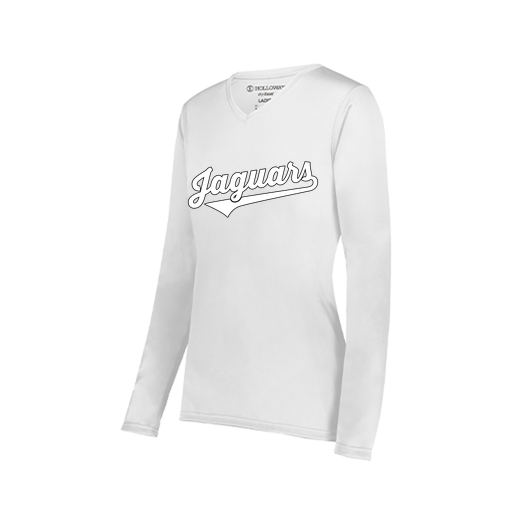 [222824.005.S-LOGO1] Ladies LS Smooth Sport Shirt (Female Adult S, White, Logo 1)